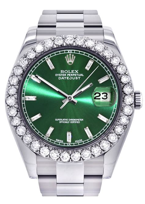 green and silver rolex